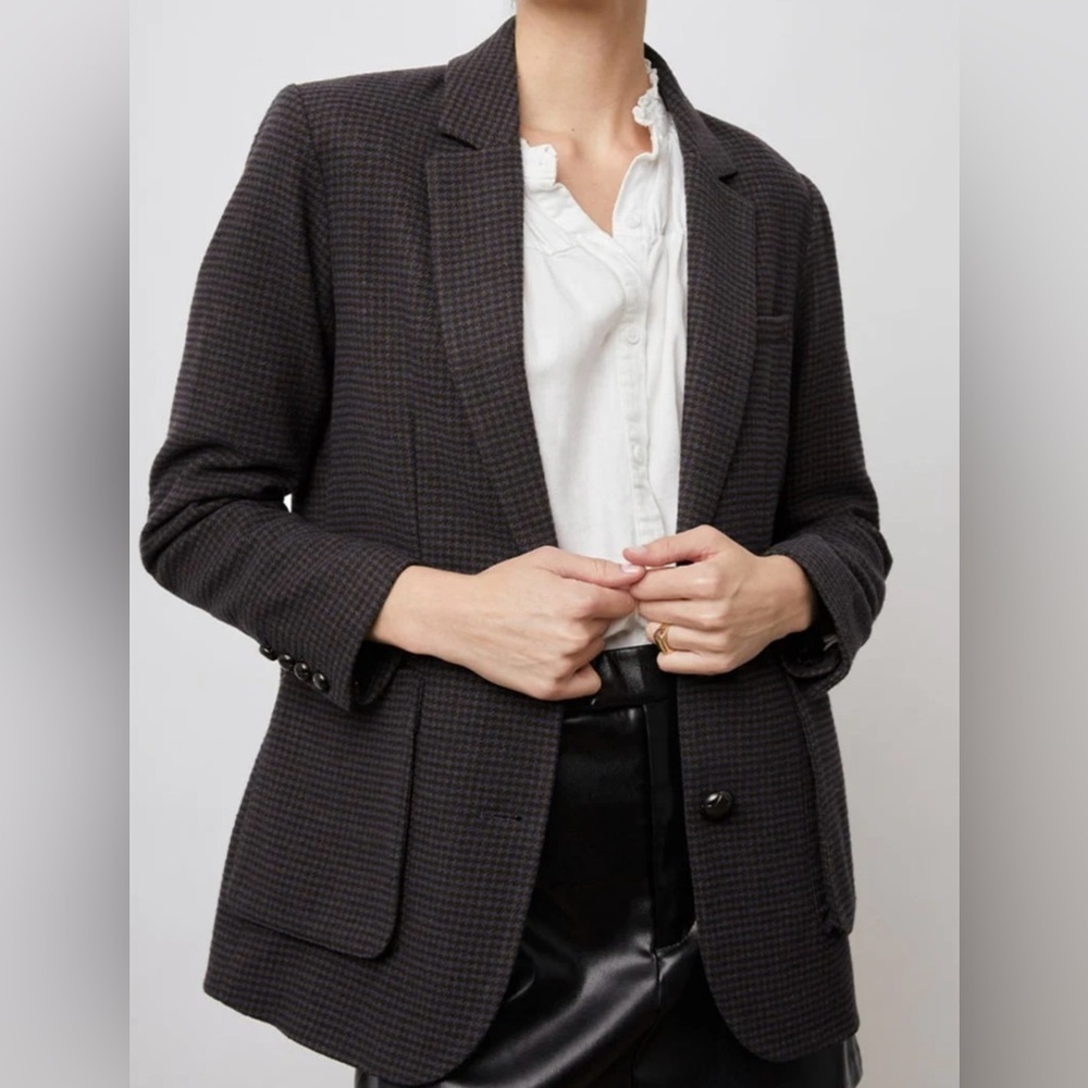NWT Rails Windsor Blazer Midnight Brown Mini Chec… - image 7